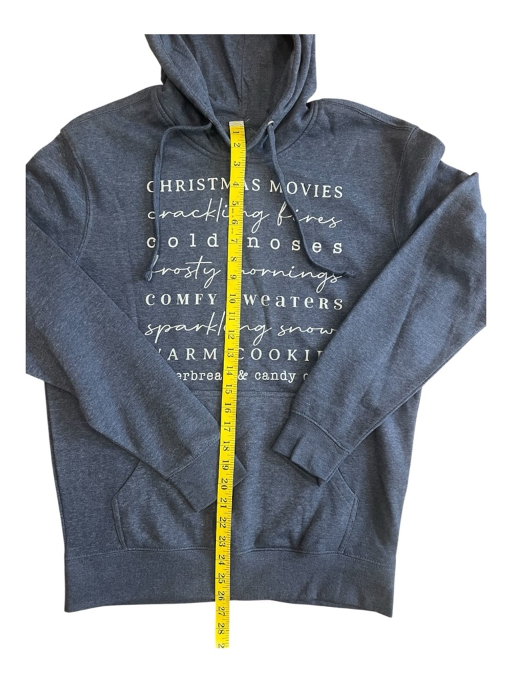 District Heather Blue Christmas Hoodie Women Size S NWOT - Picture 7 of 9